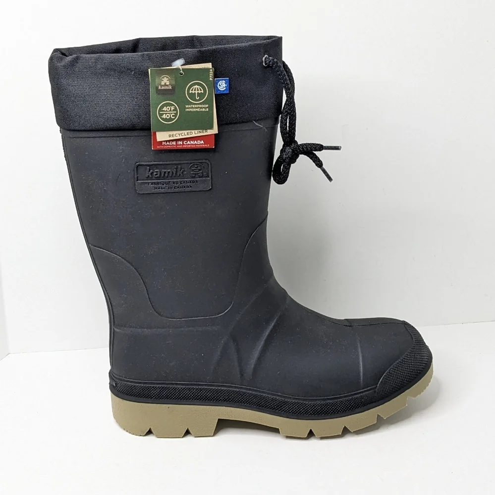 Kamik Workday 2 BX Steel Toe Rain Boots, Black, Men's 8 M